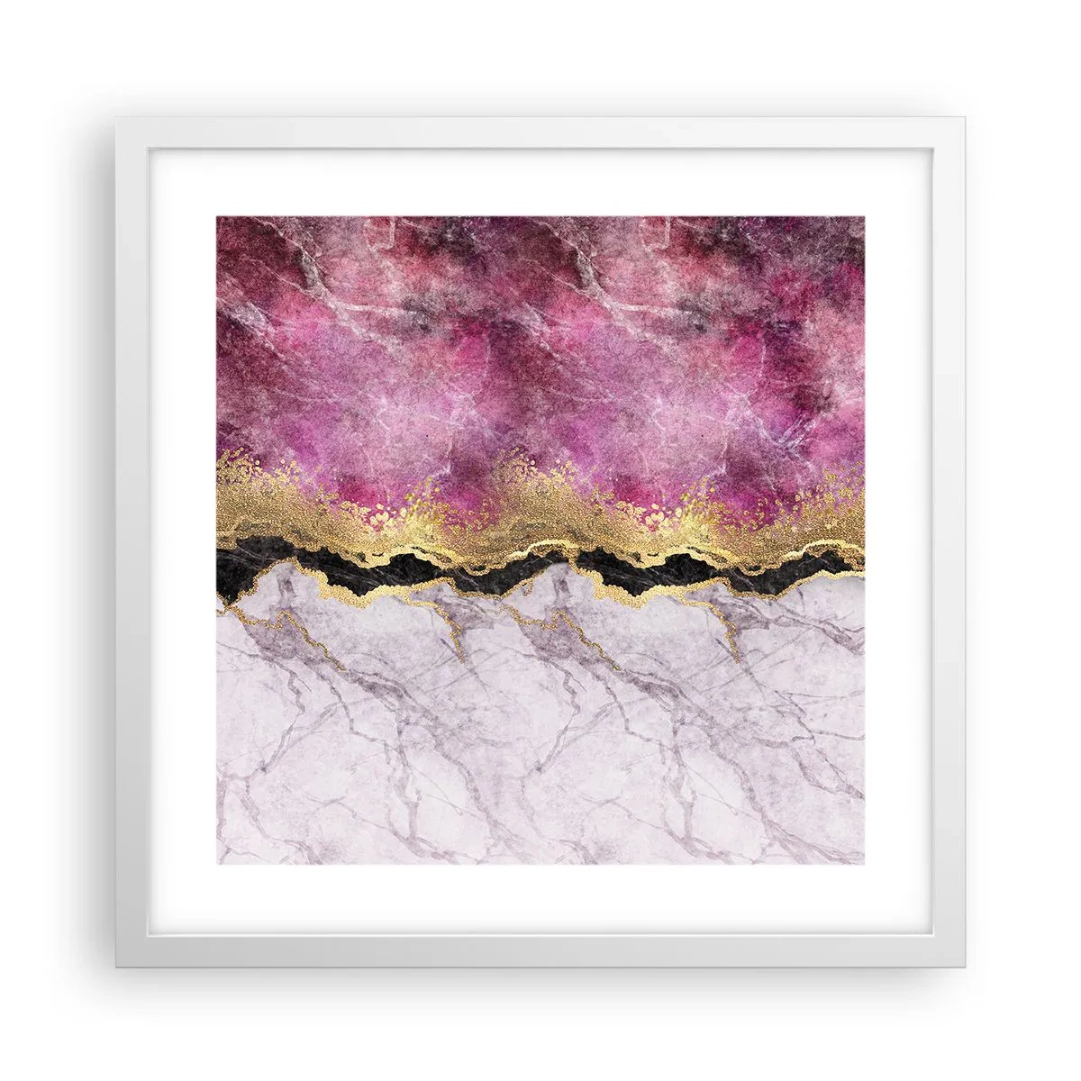 Affisch i vit ram - På gränsen - 40x40 cm