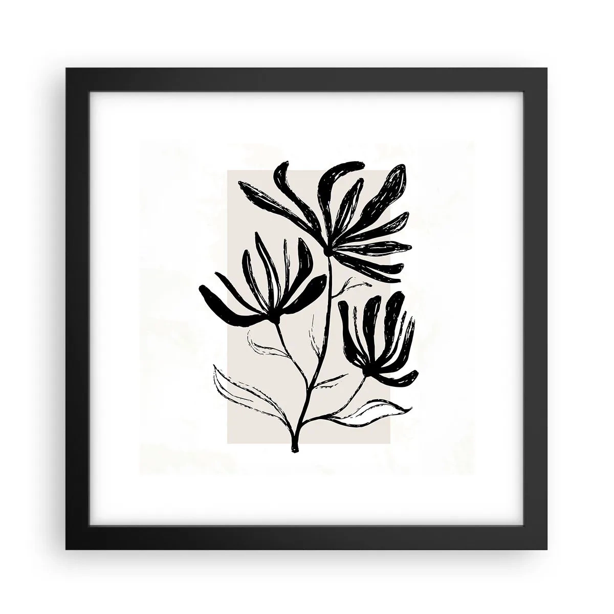 Affisch i svart ram - Skiss för ett herbarium - 30x30 cm