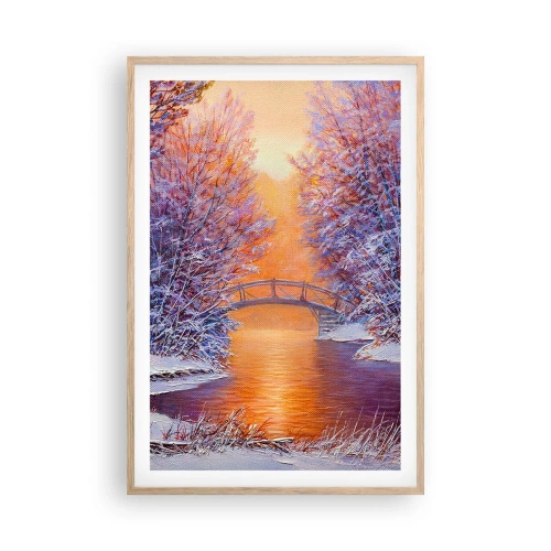 Affisch i ram av ljusek - Låt oss mötas här - 61x91 cm