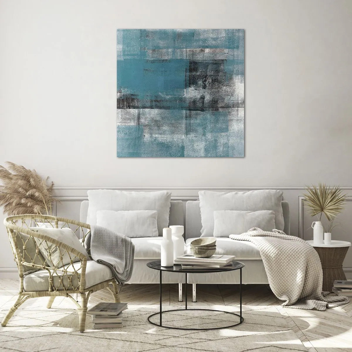 Glastavla - Bild på glas - Vatten och luft - 40x40 cm