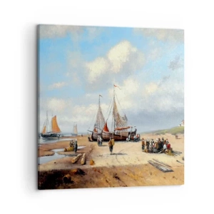 Canvastavla - Bild på duk - Efter en lyckad fångst - 50x50 cm