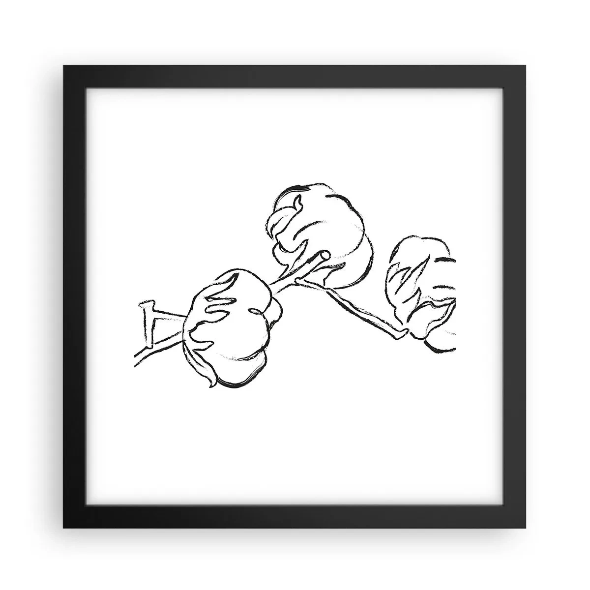 Affisch i svart ram - Bomullsdun - 30x30 cm