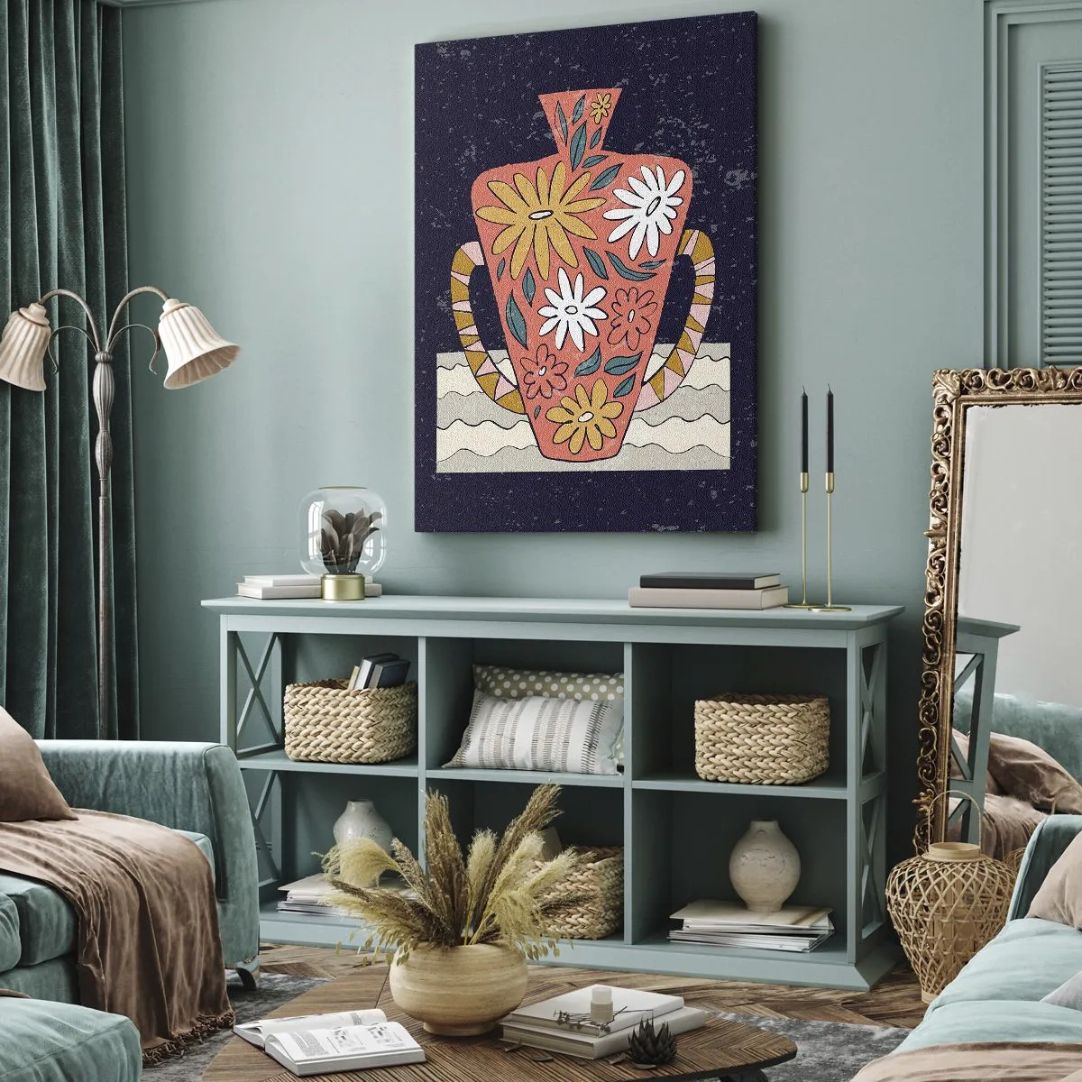 Canvastavla - Bild på duk - Målad kanna - 50x70 cm