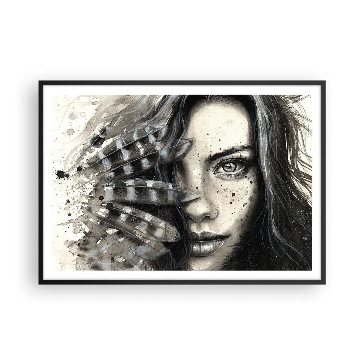 Affisch i svart ram - Vild skönhet - 100x70 cm