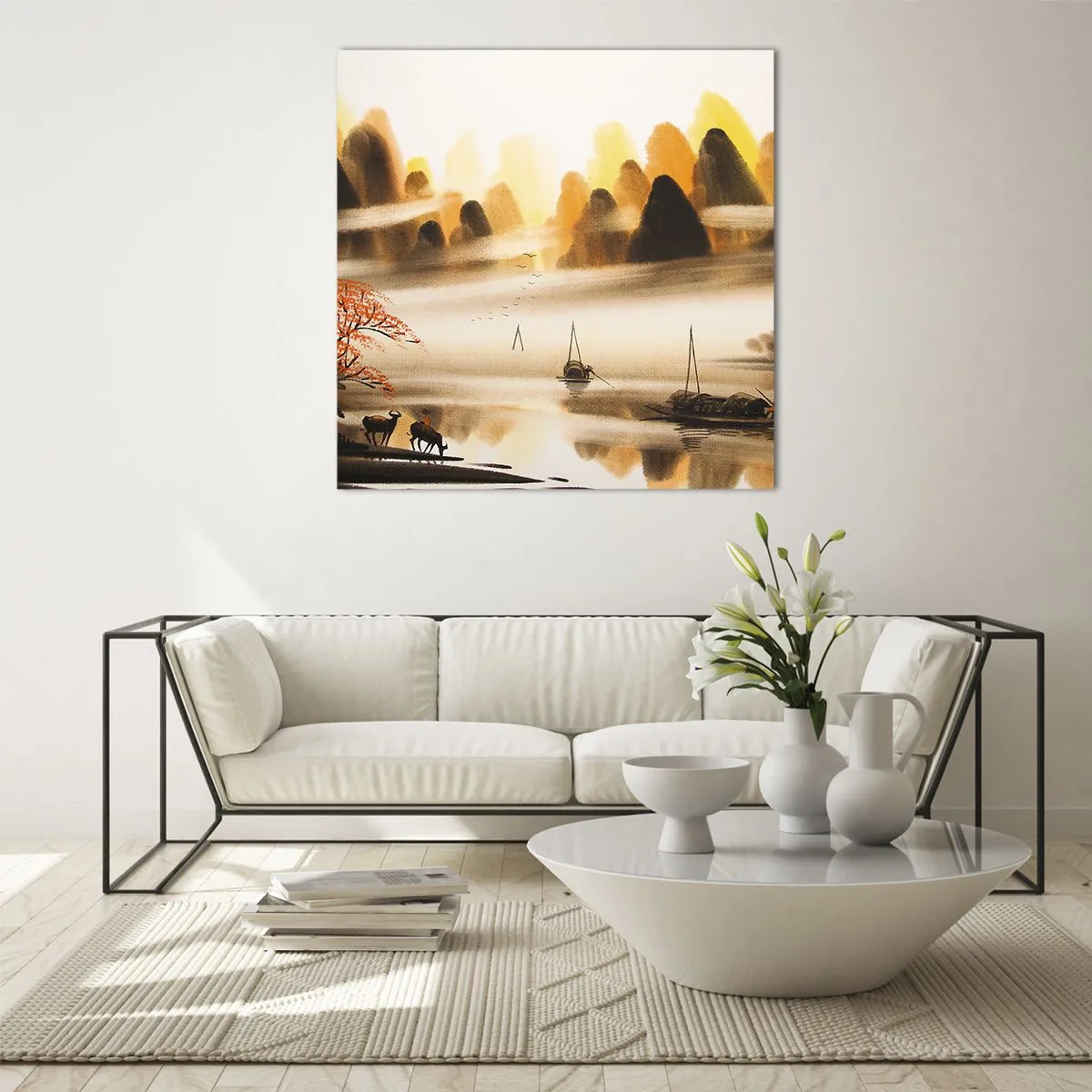 Glastavla - Bild på glas - Längre bort än Fjärran Östern - 70x70 cm