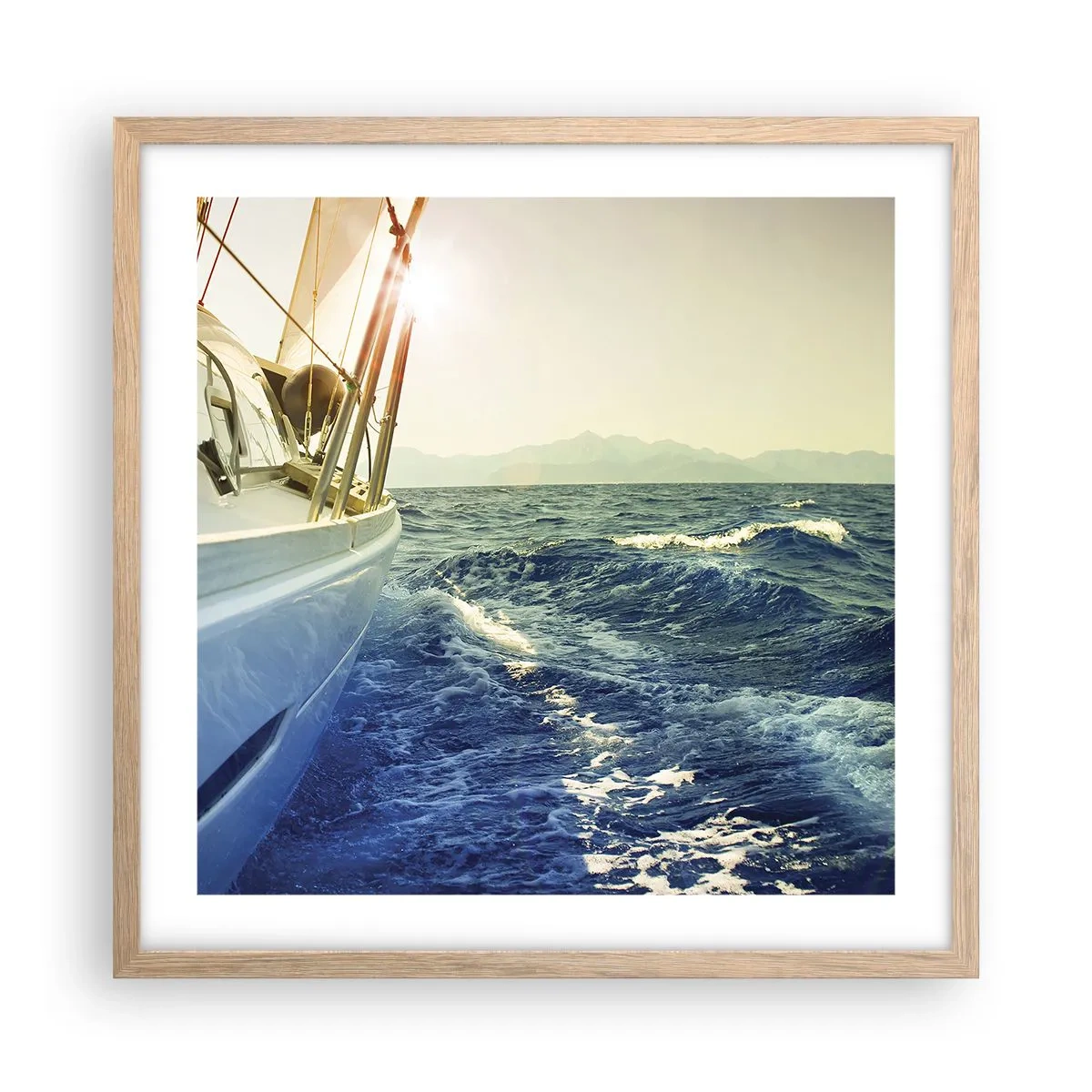 Affisch i ram av ljusek - Mot äventyret - 50x50 cm