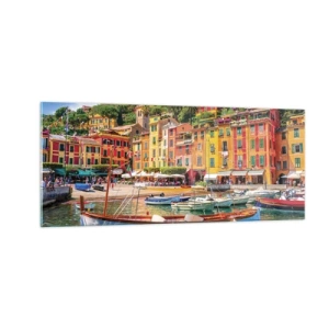 Glastavla - Bild på glas - Italiensk förmiddag - 100x40 cm