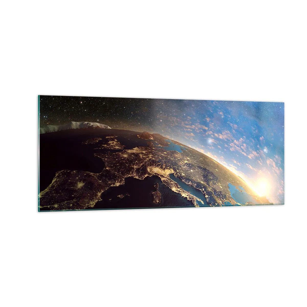 Glastavla - Bild på glas - Låt oss titta på varandra på avstånd - 100x40 cm
