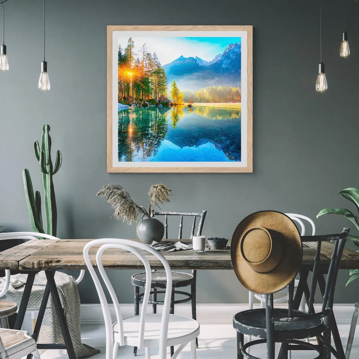 Affisch i ram av ljusek - Majestät och sötma - 40x40 cm