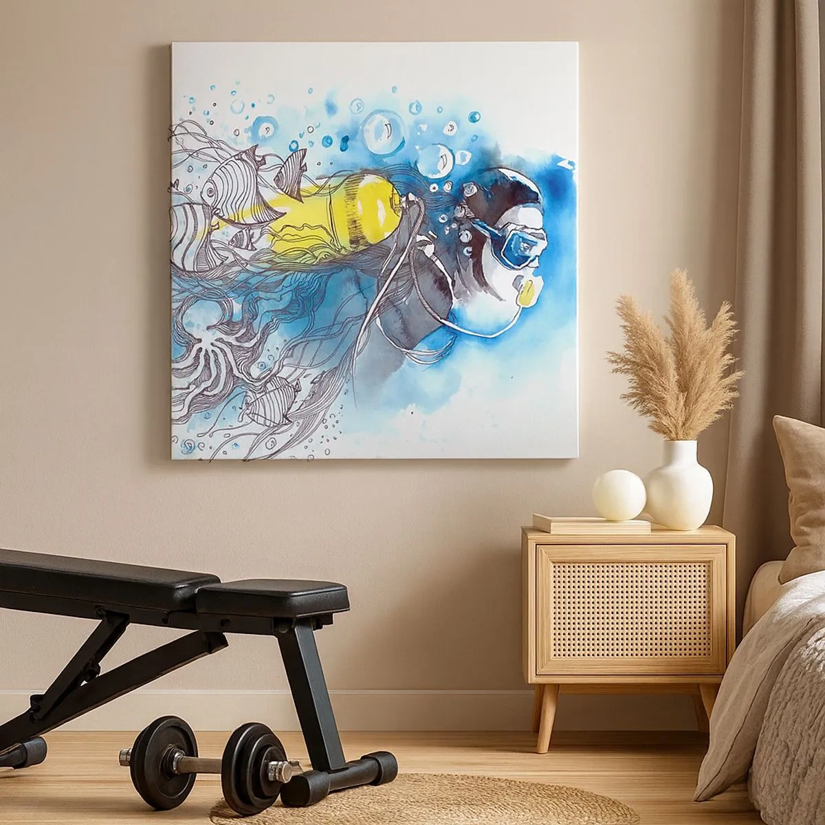 Canvastavla - Bild på duk - Det stora blåa - 30x30 cm