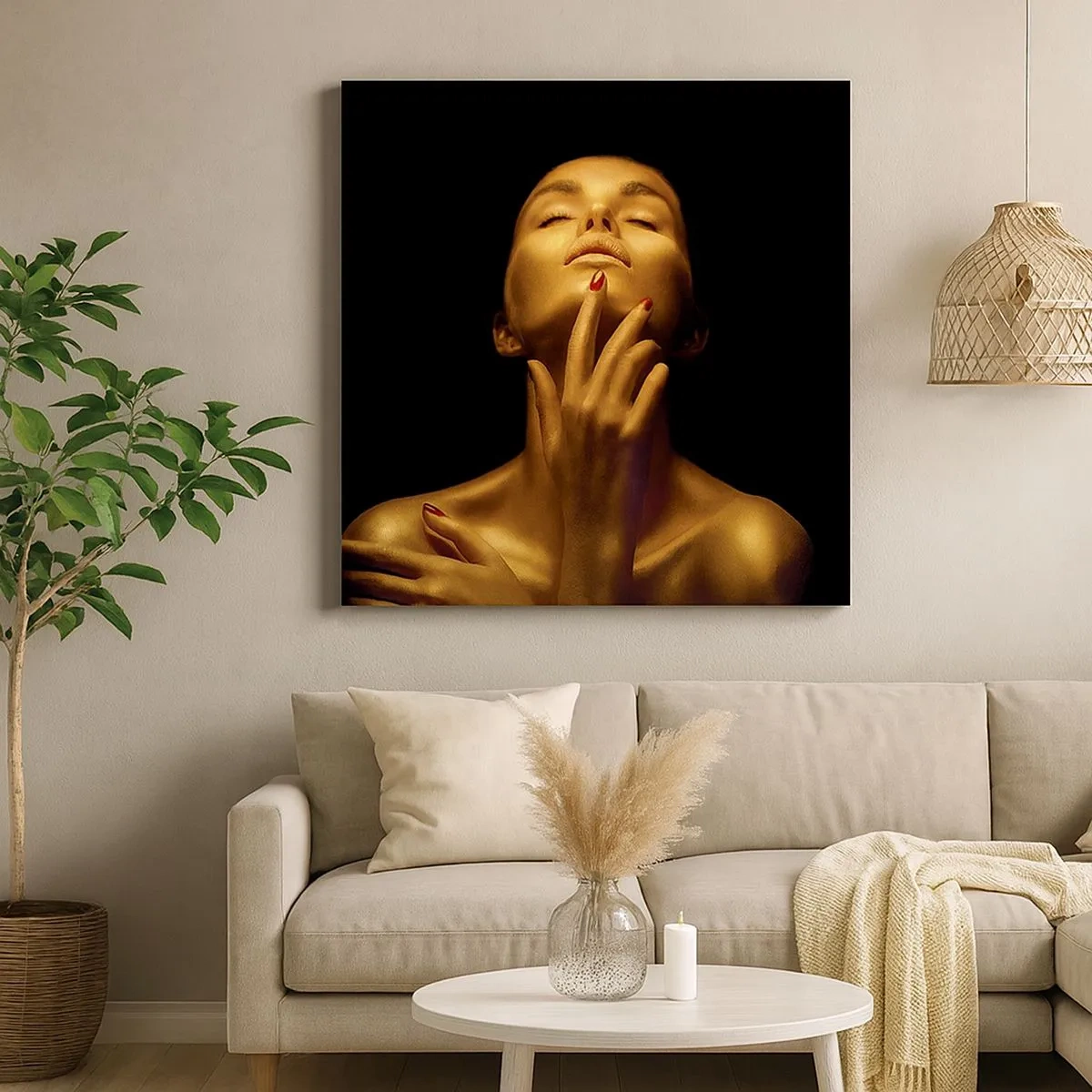 Canvastavla - Bild på duk - Som guldsilke - 30x30 cm