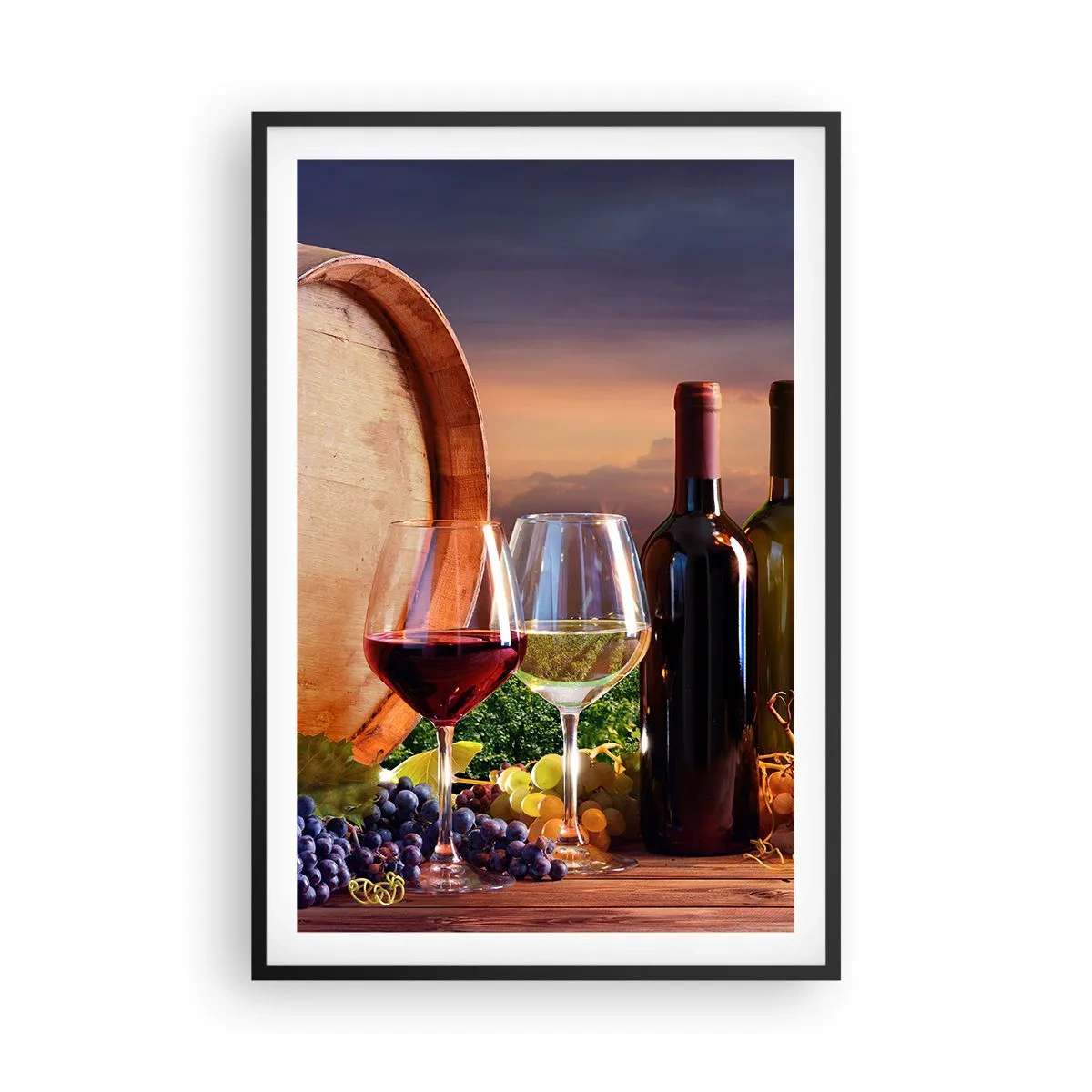 Affisch i svart ram - Här smakar livet - 61x91 cm