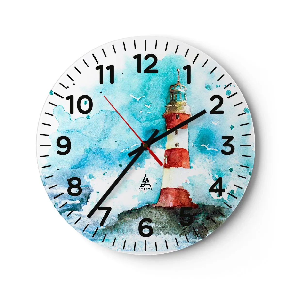 Väggklocka - Klocka på glas - Elementens enhet - 30x30 cm