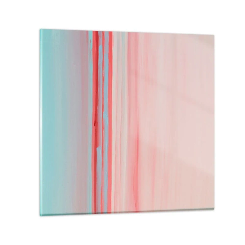 Glastavla - Bild på glas - Abstraktion i gryningen - 60x60 cm