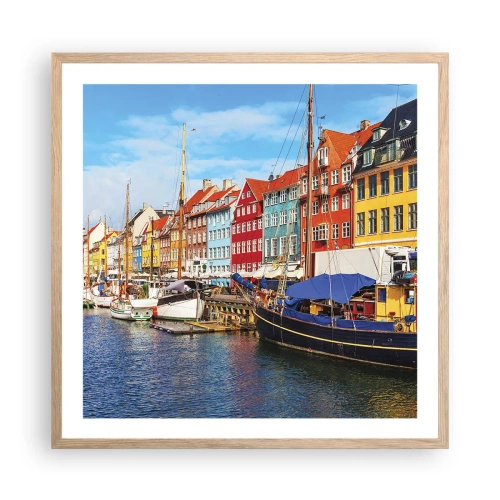 Affisch i ram av ljusek - Glad kaj - 60x60 cm