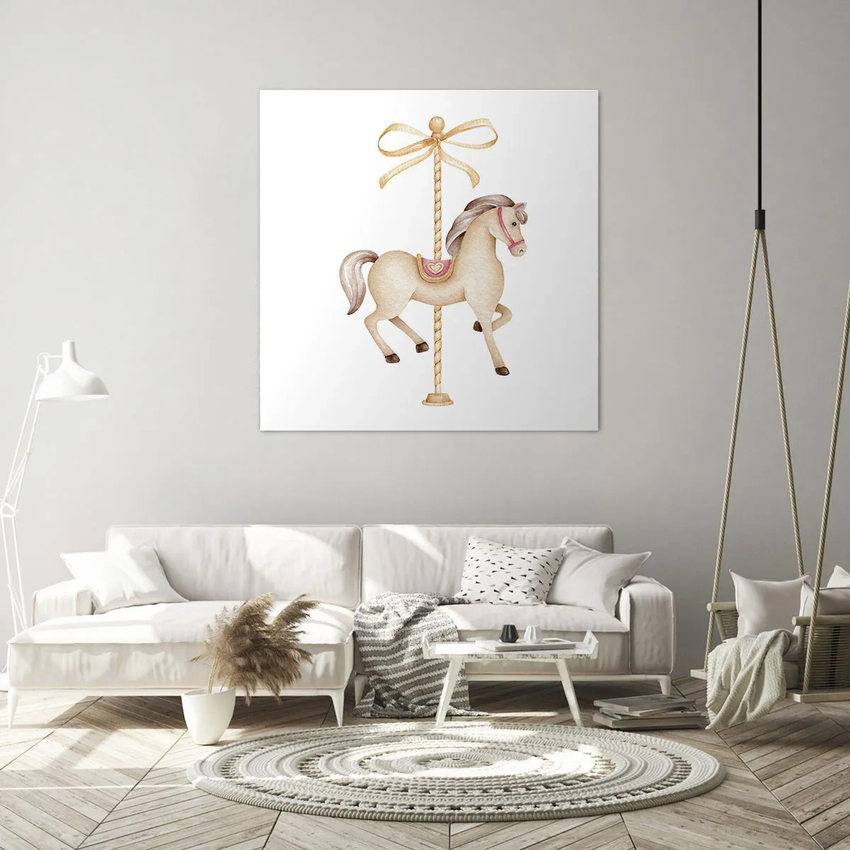 Canvastavla - Bild på duk - Med en graciös trav - 70x70 cm