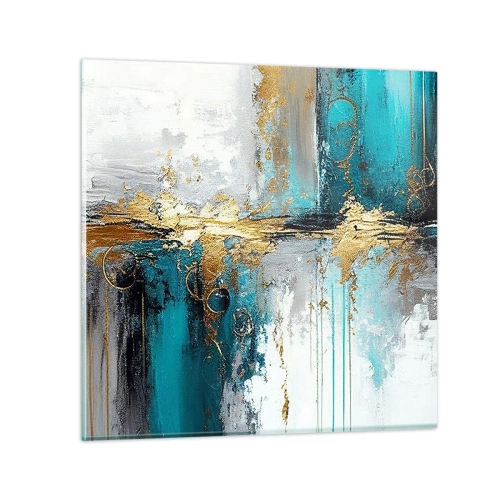 Glastavla - Bild på glas - Allting flödar - 60x60 cm