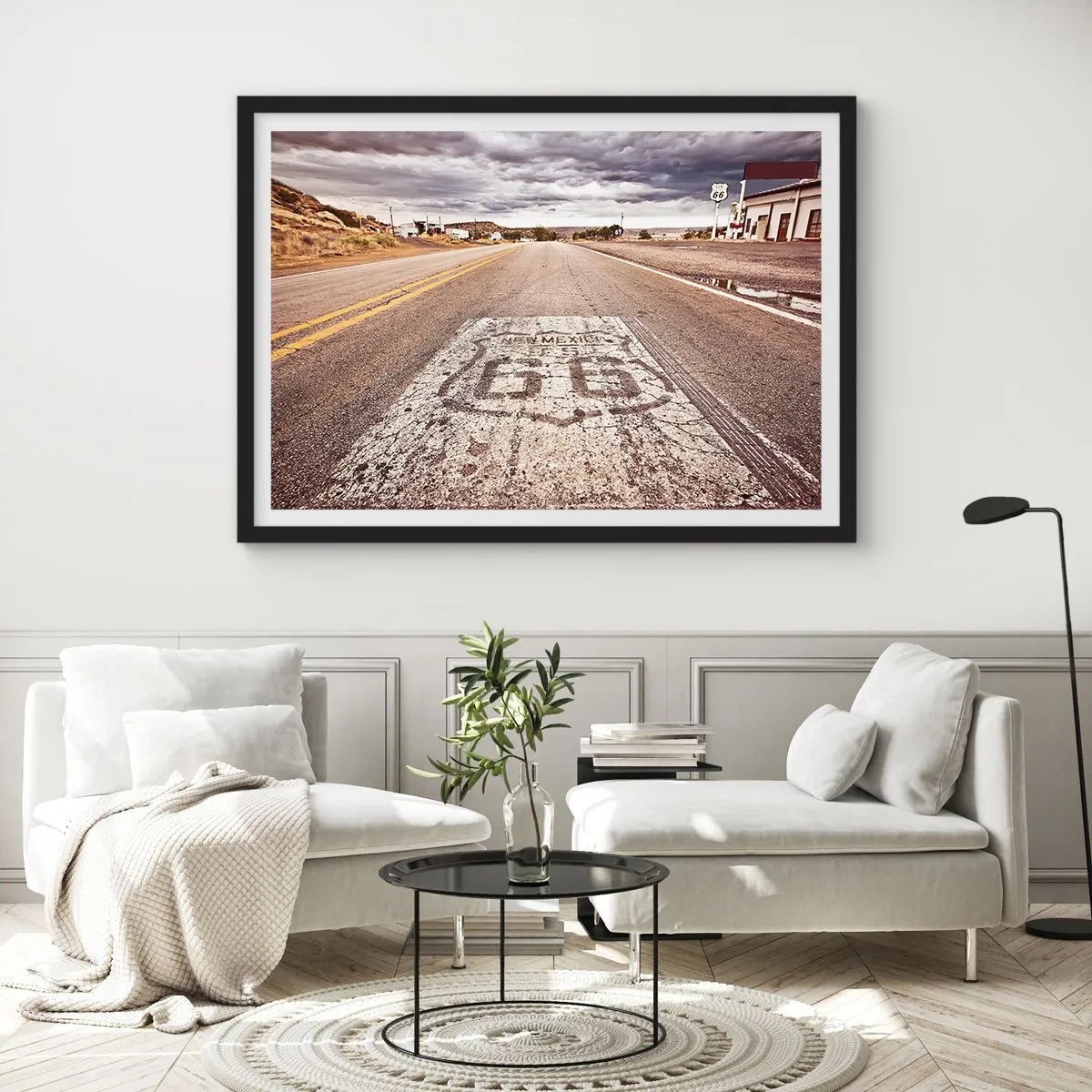 Affisch i svart ram - Mother Road - amerikanska legenden - 70x50 cm
