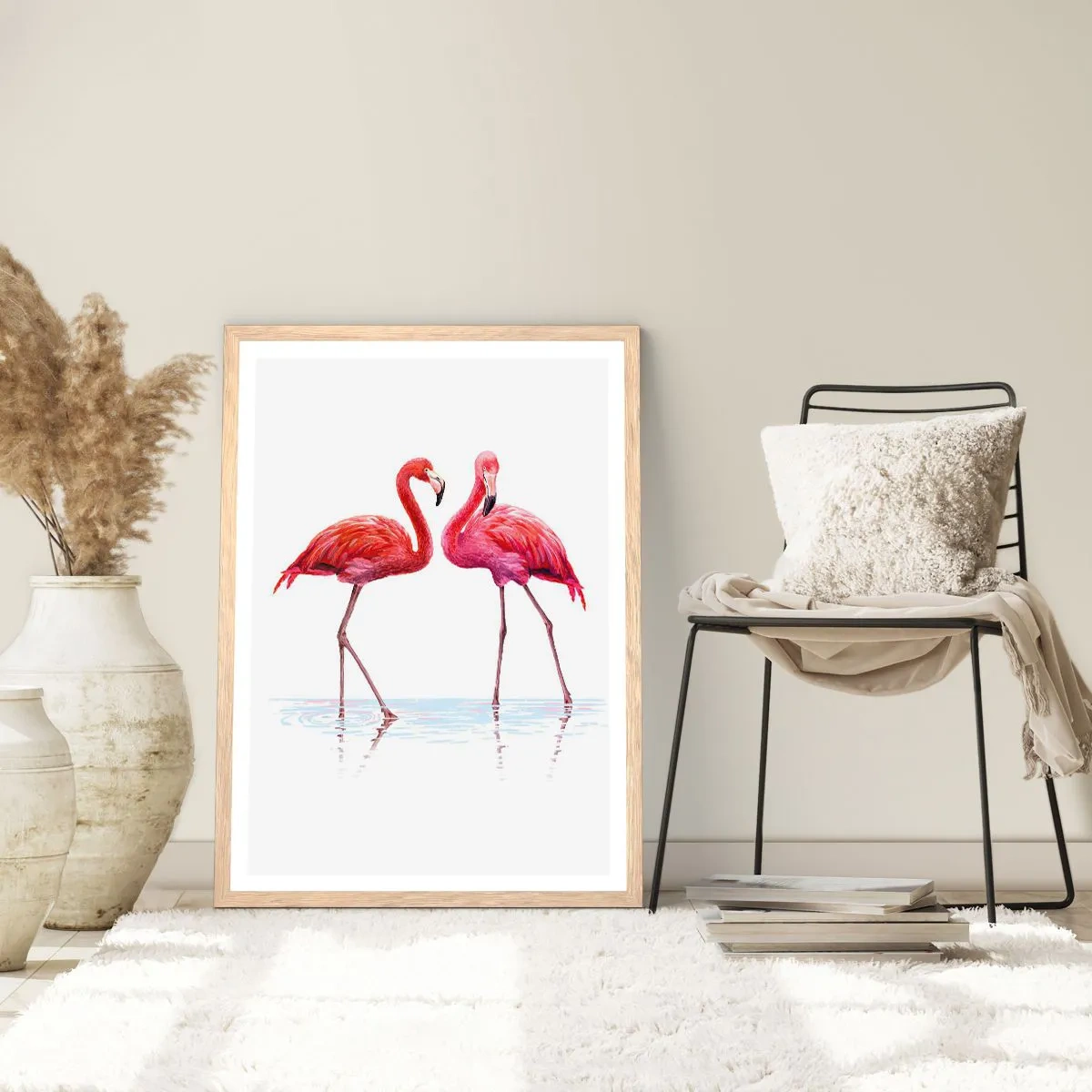 Affisch i ram av ljusek - Rosa rendez-vous - 50x70 cm