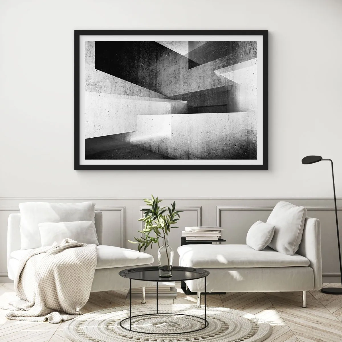 Affisch i svart ram - Rummets struktur - 91x61 cm