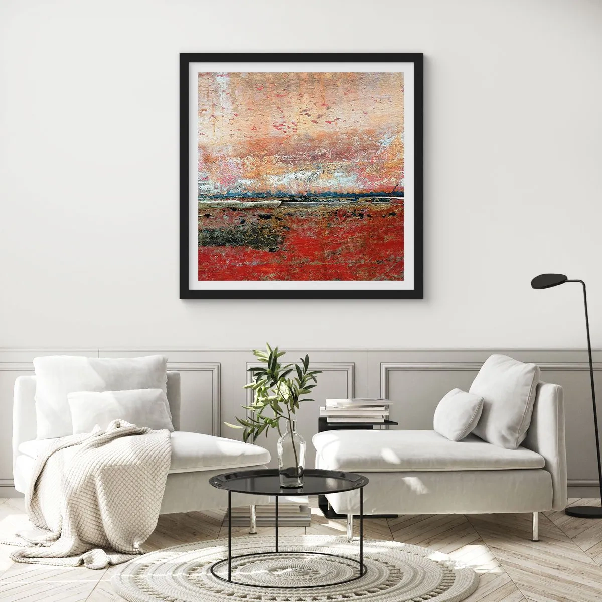 Affisch i svart ram - Kanske är det havet - 40x40 cm