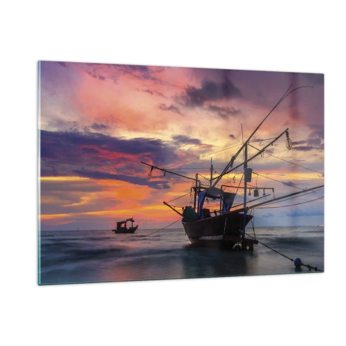 Glastavla - Bild på glas - Exotisk kväll - 120x80 cm