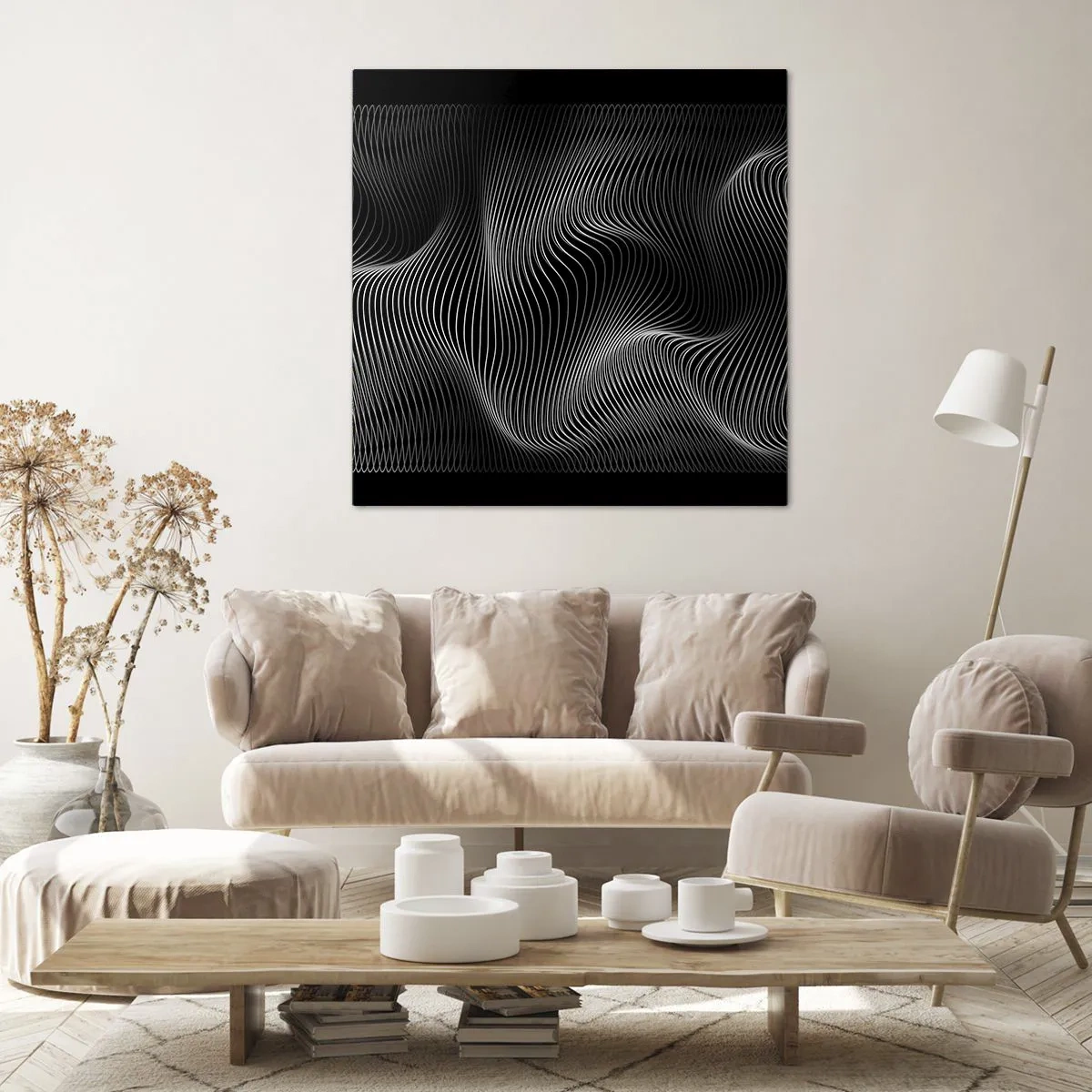 Canvastavla - Bild på duk - Ljusets dans i rymden - 70x70 cm