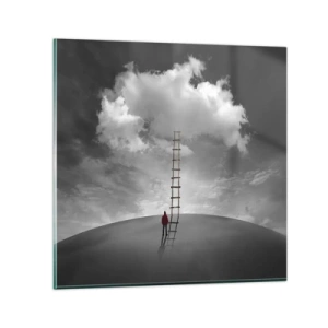 Glastavla - Bild på glas - Allt är möjligt - 70x70 cm