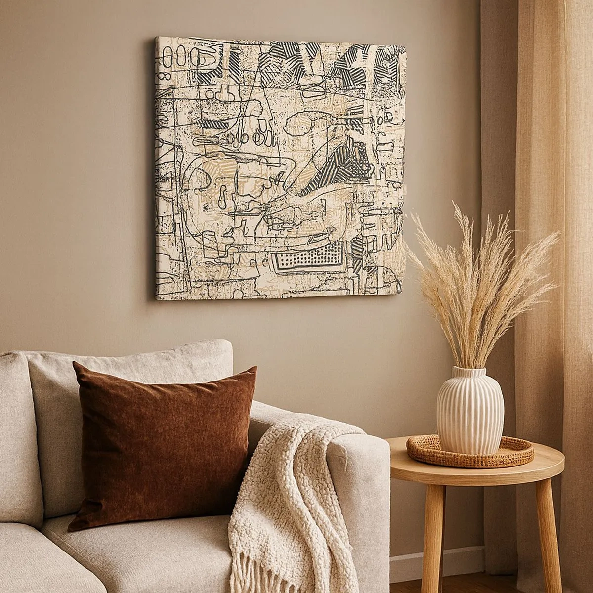 Canvastavla - Bild på duk - Väntar på avkodning - 30x30 cm