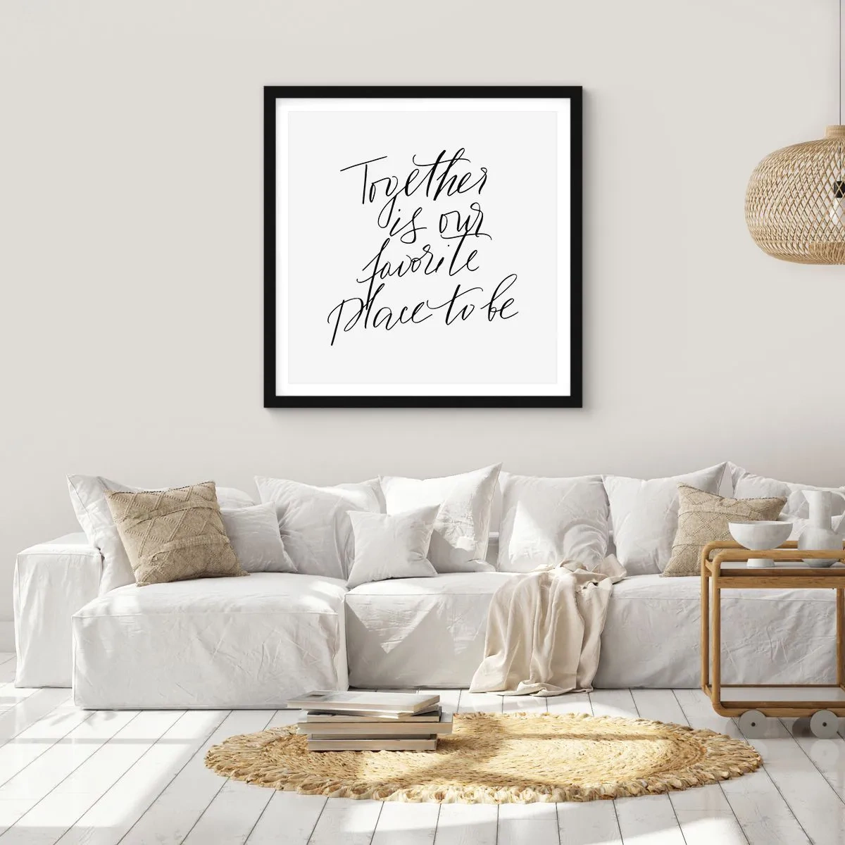 Affisch i svart ram - Känner du också det? - 50x50 cm