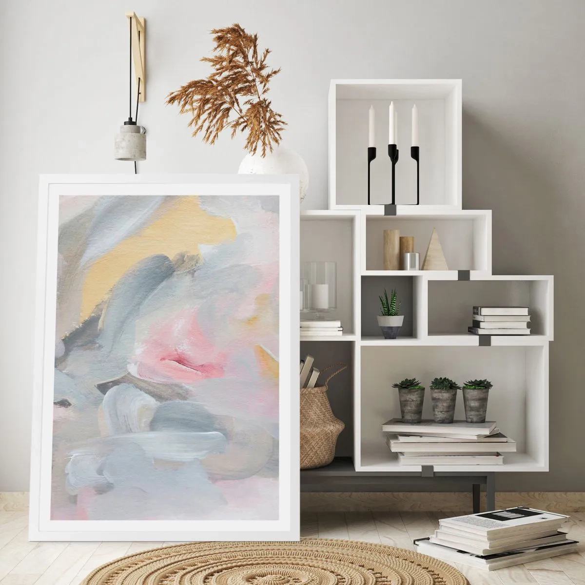 Affisch i vit ram - I en pastellfärgad värld - 61x91 cm