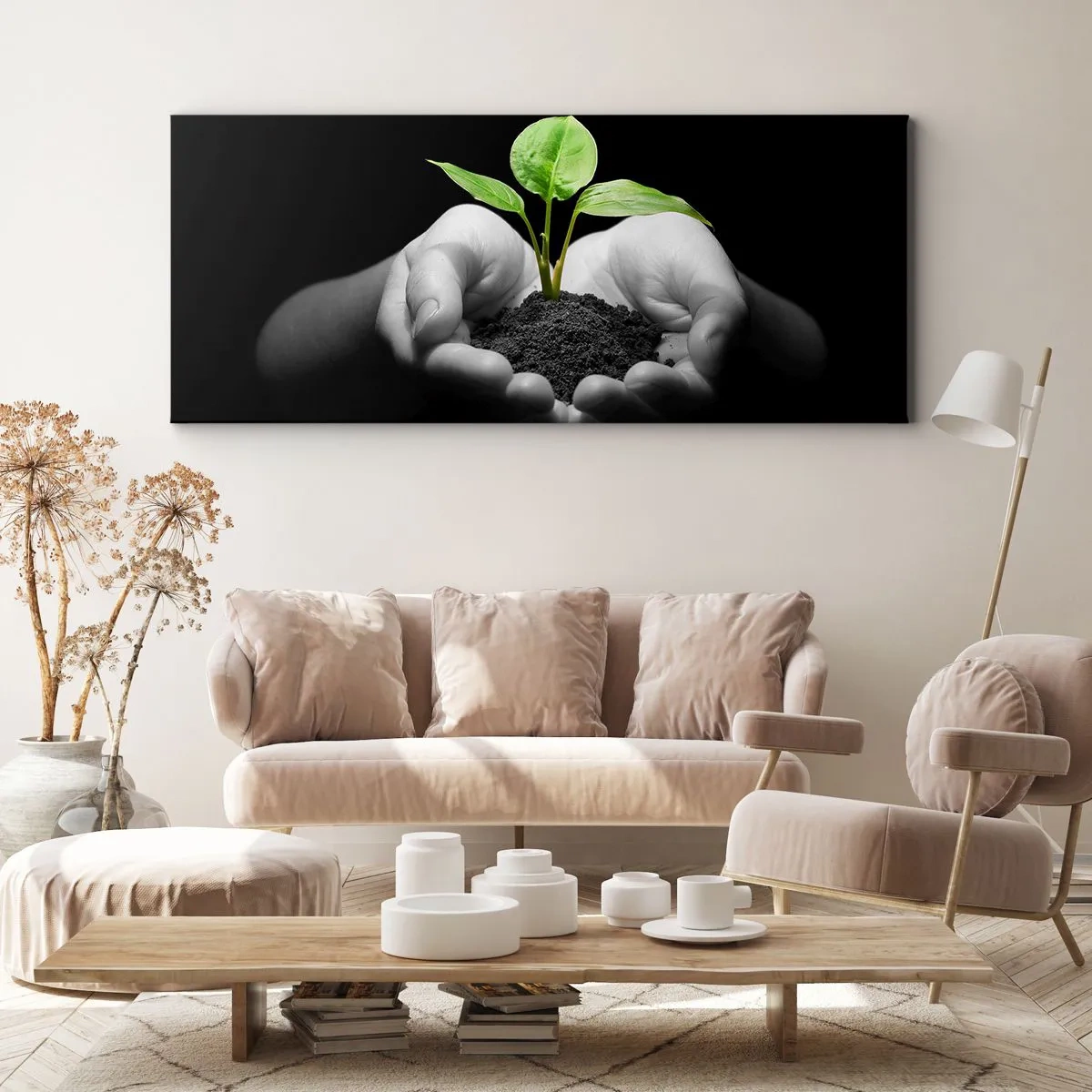 Canvastavla - Bild på duk - Jag älskar naturen och skyddar den - 140x50 cm