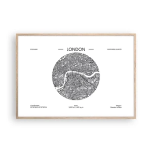 Affisch i ram av ljusek - Londons anatomi - 100x70 cm