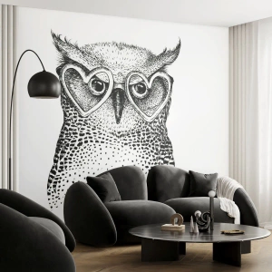 Självhäftande Fototapet Deluxe Sticker - Klokt och med kärlek - Uggla, För barn, Djur - 350x256 cm