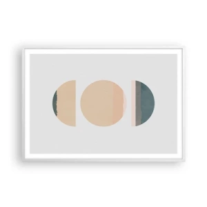 Affisch i vit ram - Hjul efter hjul - 100x70 cm