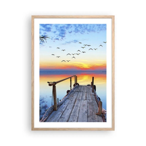 Affisch i ram av ljusek - Dags att vända hem... - 50x70 cm