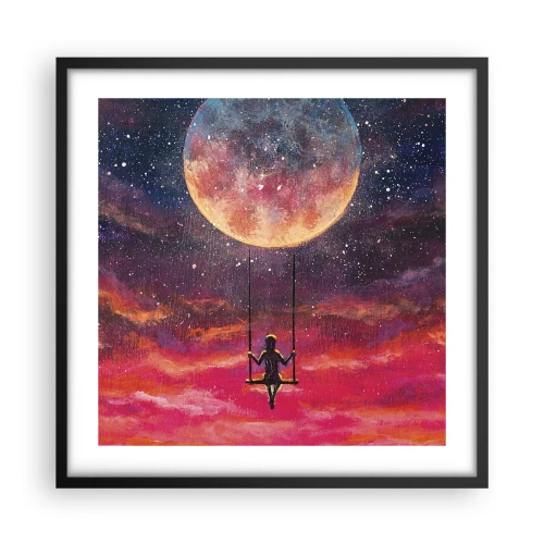 Affisch i svart ram - Sväva i molnen - 50x50 cm