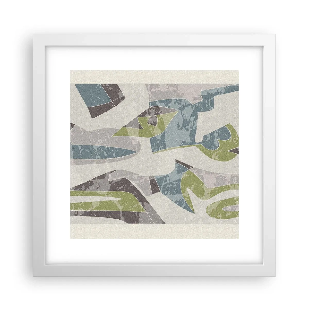 Affisch i vit ram - Komposition bakom glas - 30x30 cm