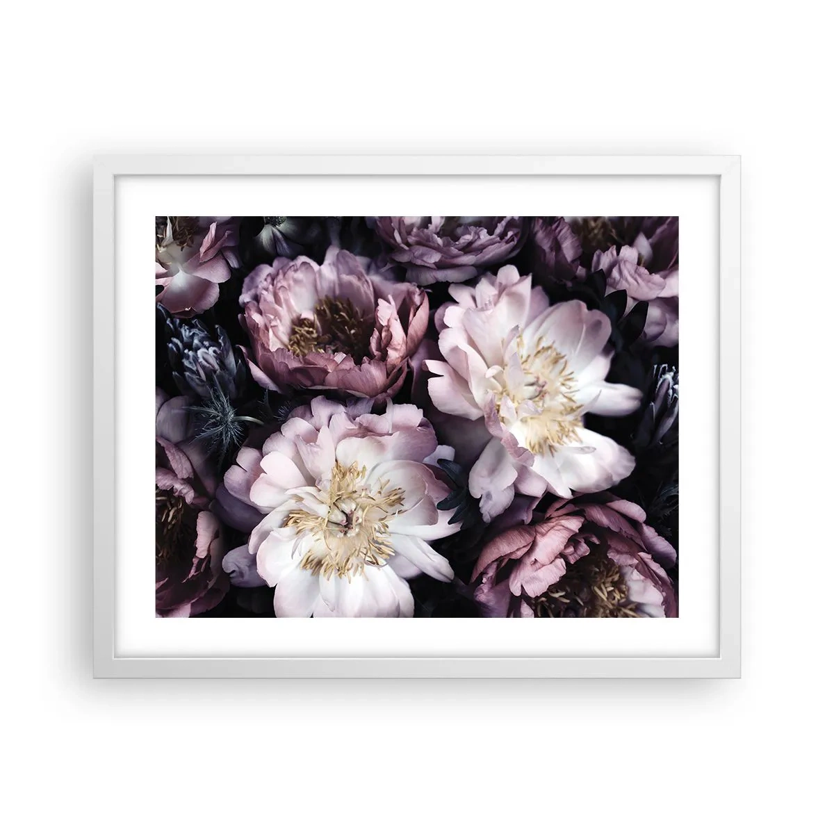 Affisch i vit ram - En bukett i gammal stil - 50x40 cm