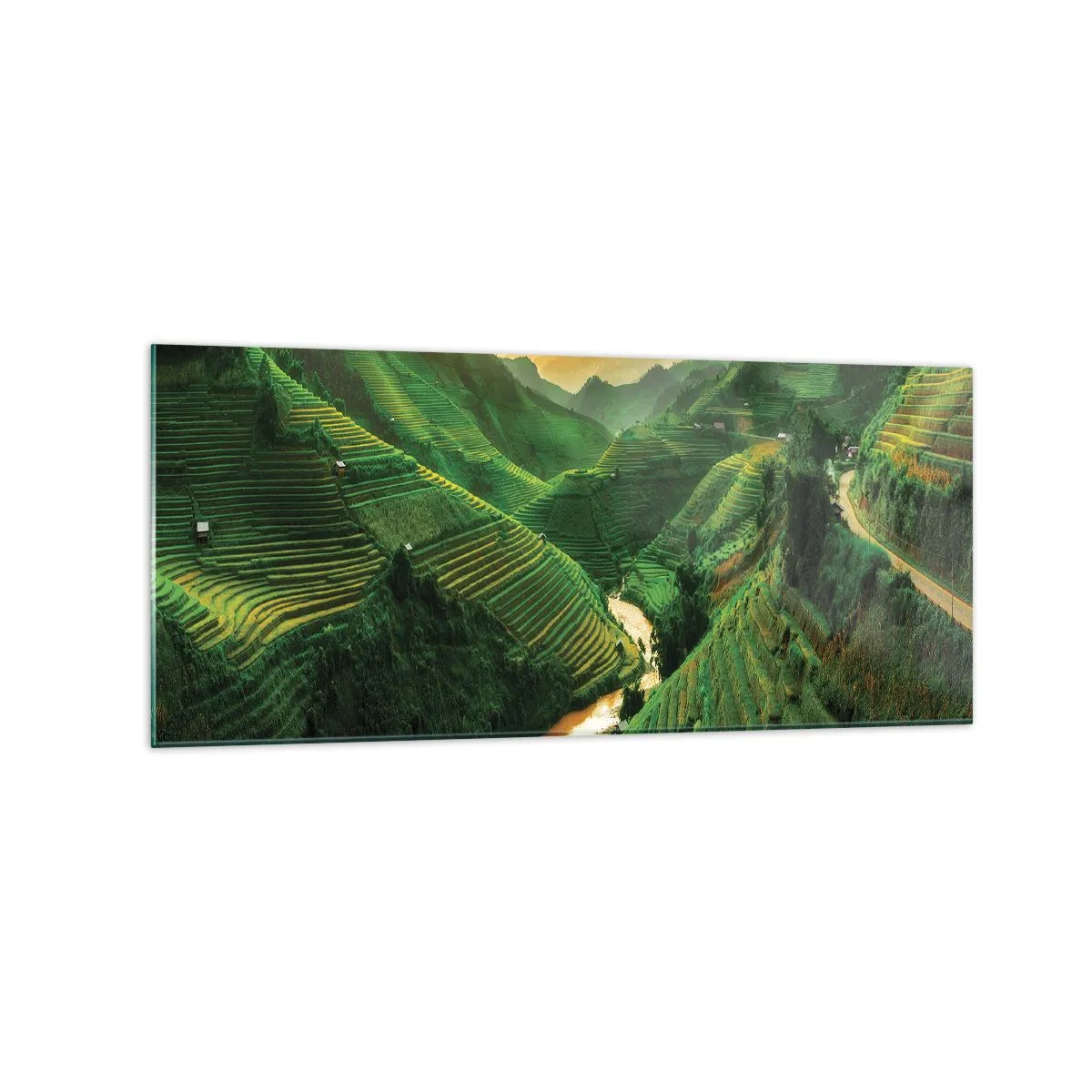 Glastavla - Bild på glas - Vietnamesisk dal - 120x50 cm