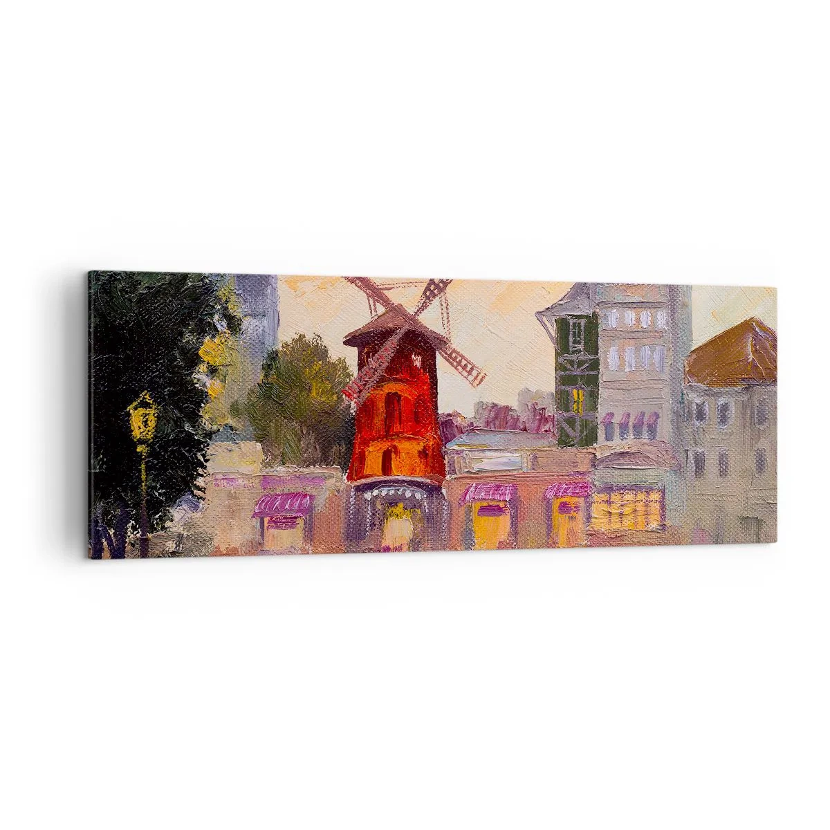 Canvastavla - Bild på duk - Ikoner av Paris – Moulin Rouge - 140x50 cm