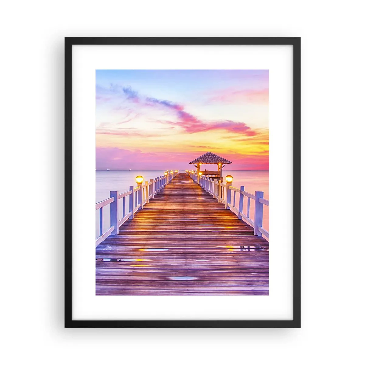 Affisch i svart ram - Kvällens lila-guld tystnad - 40x50 cm