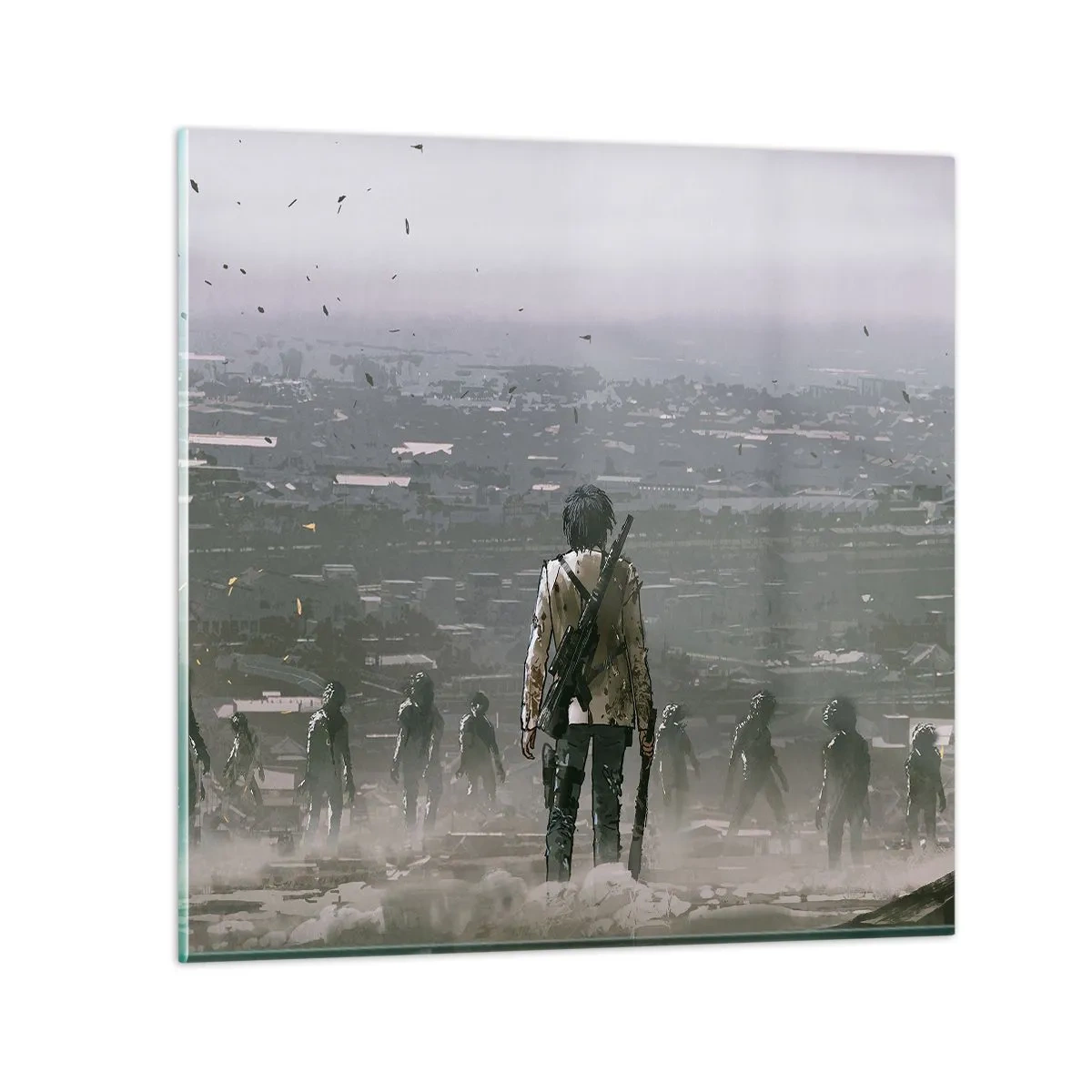 Glastavla - Bild på glas - Den siste rättvise? - 70x70 cm