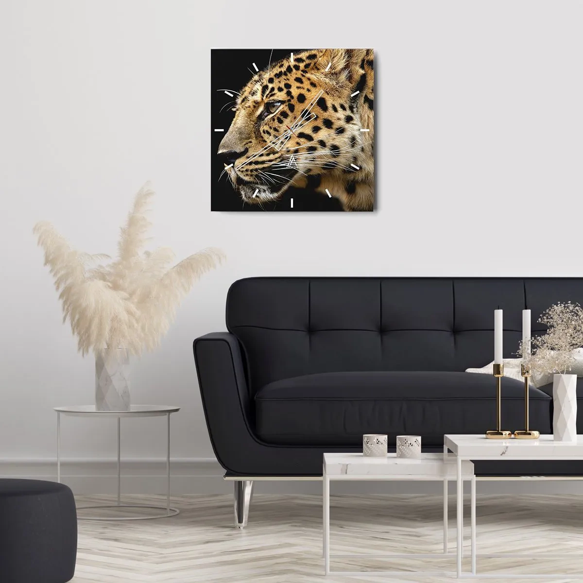 Väggklocka - Klocka på glas - Lugn, fokuserad, redo - 30x30 cm