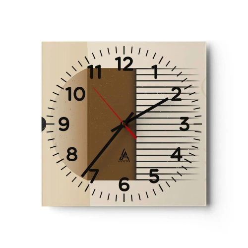 Väggklocka - Klocka på glas - Olika tillstånd - 40x40 cm