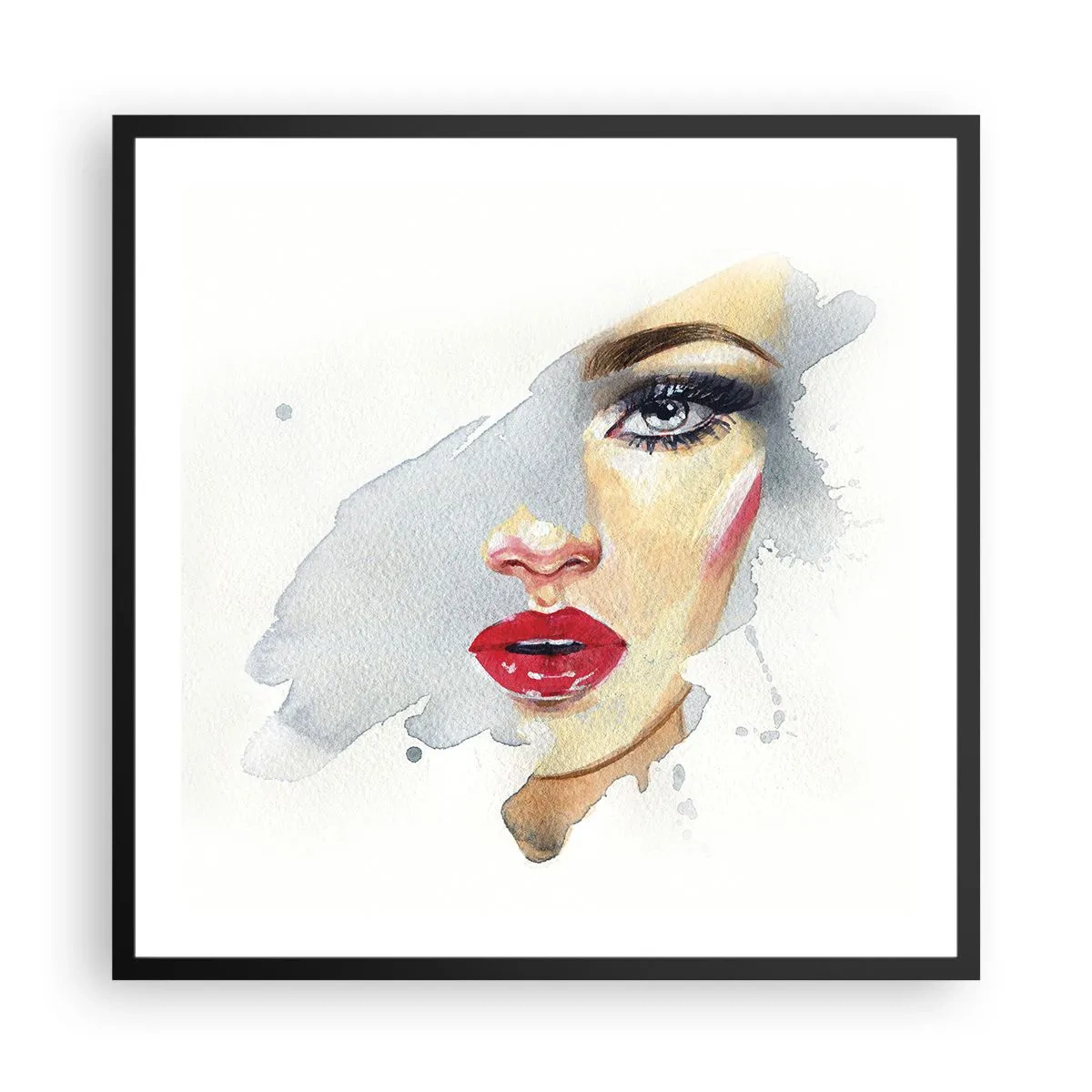 Affisch i svart ram - Reflektion i vattendroppe - 60x60 cm