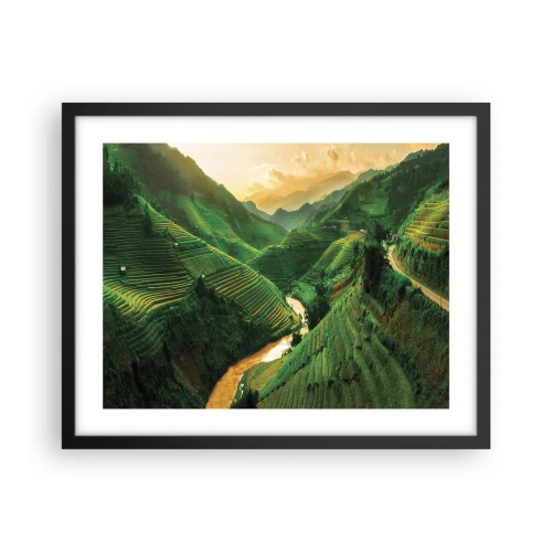 Affisch i svart ram - Vietnamesisk dal - 50x40 cm