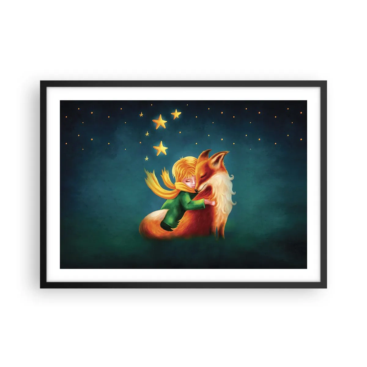 Affisch i svart ram - Lilla prinsen - 70x50 cm