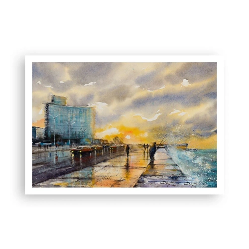 Affisch - Livet på stranden - 100x70 cm