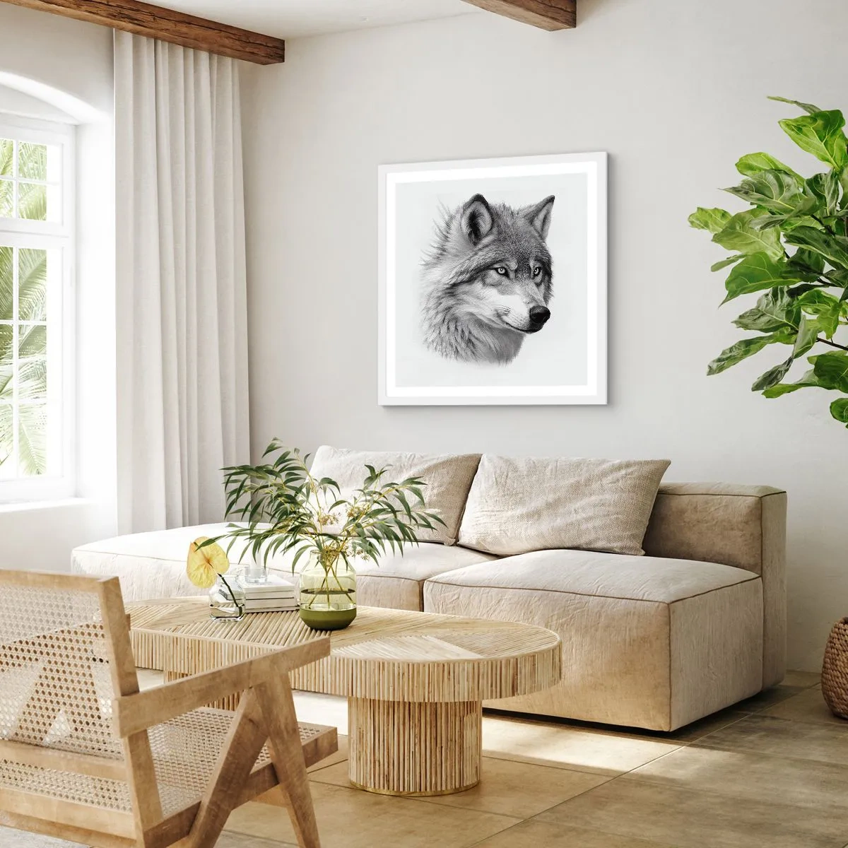 Affisch i vit ram - Alfa - utan tvekan - 30x30 cm